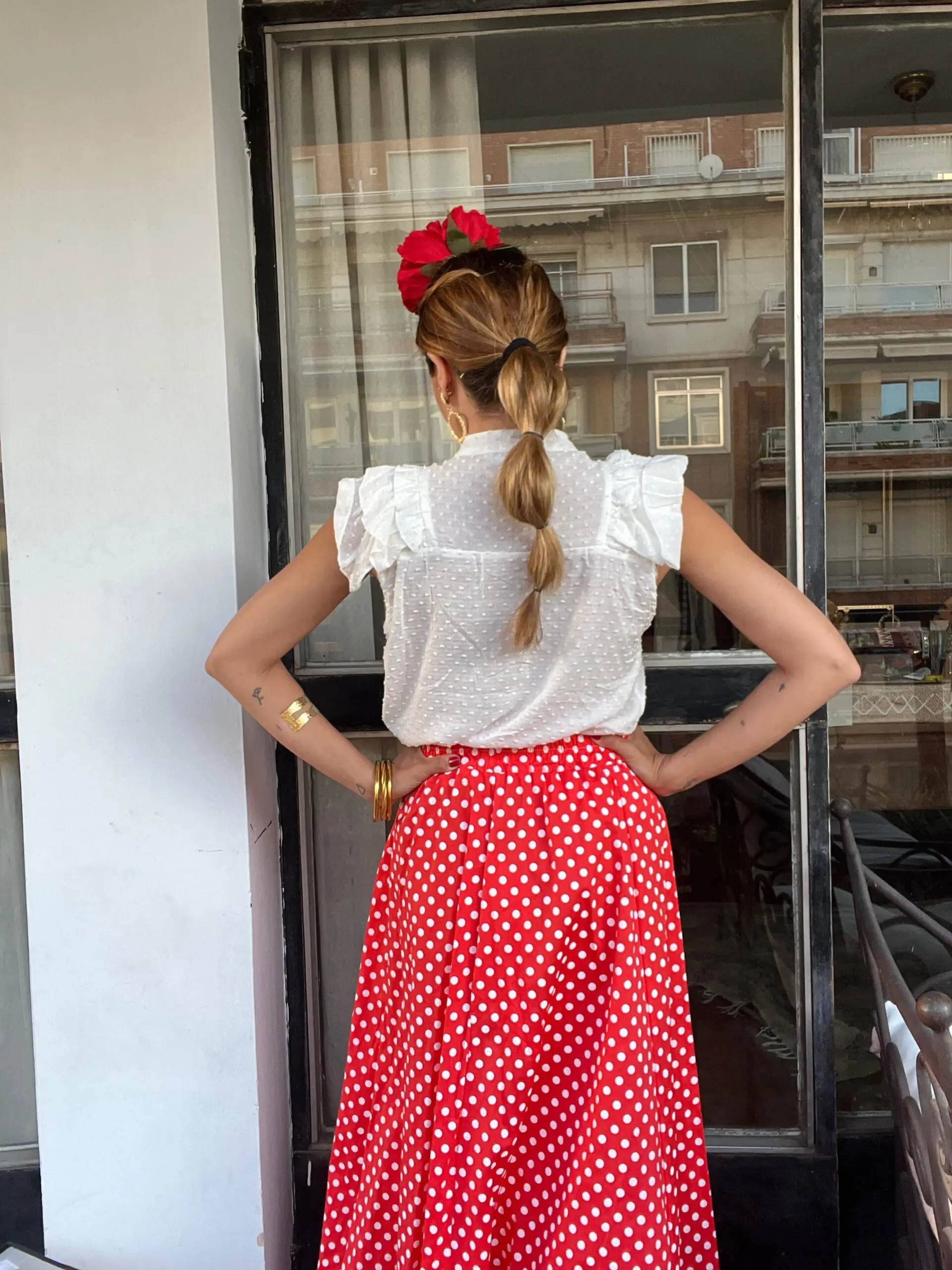 Falda lunares roja - Imagen 4