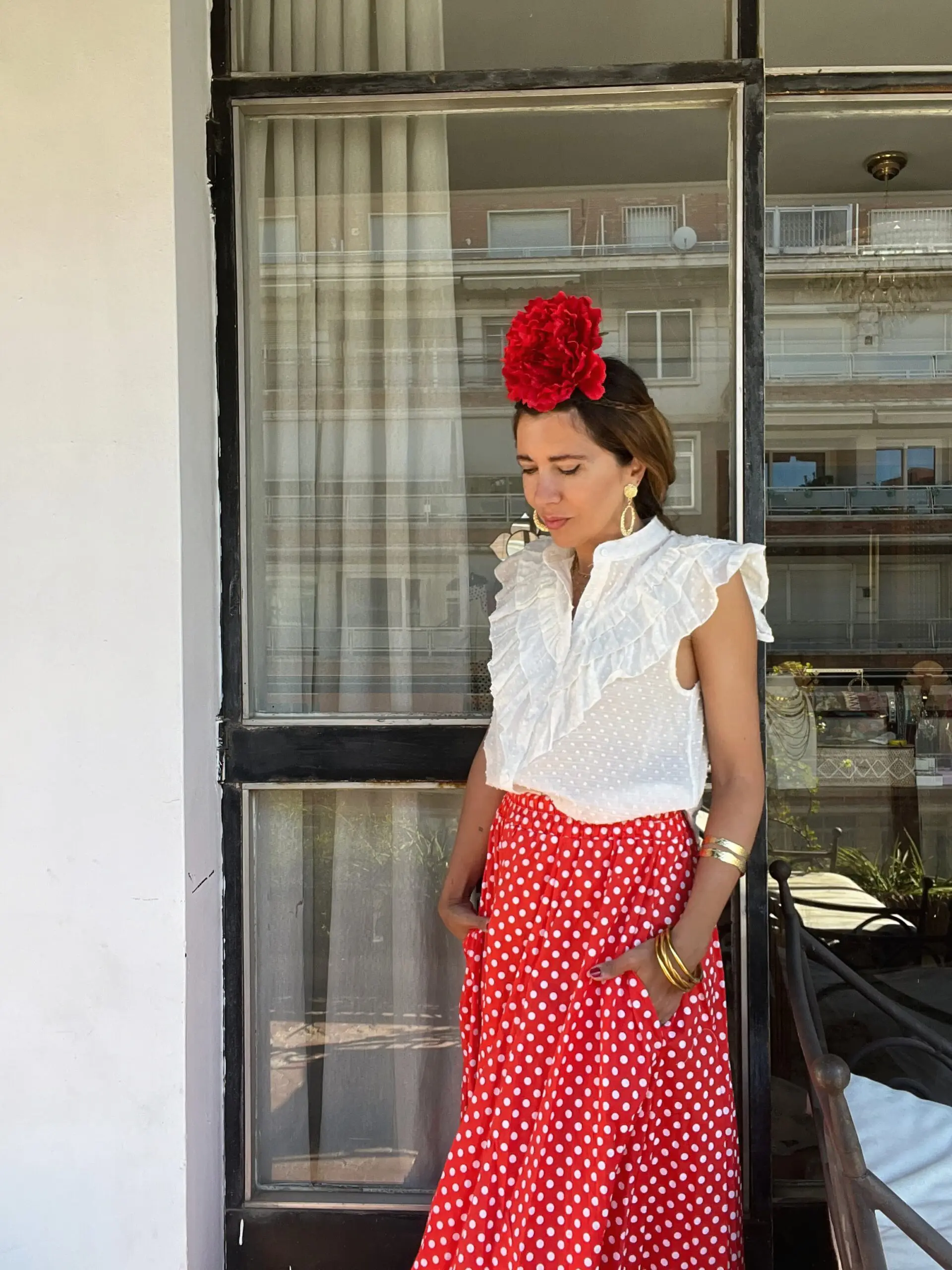 Falda lunares roja - Imagen 3