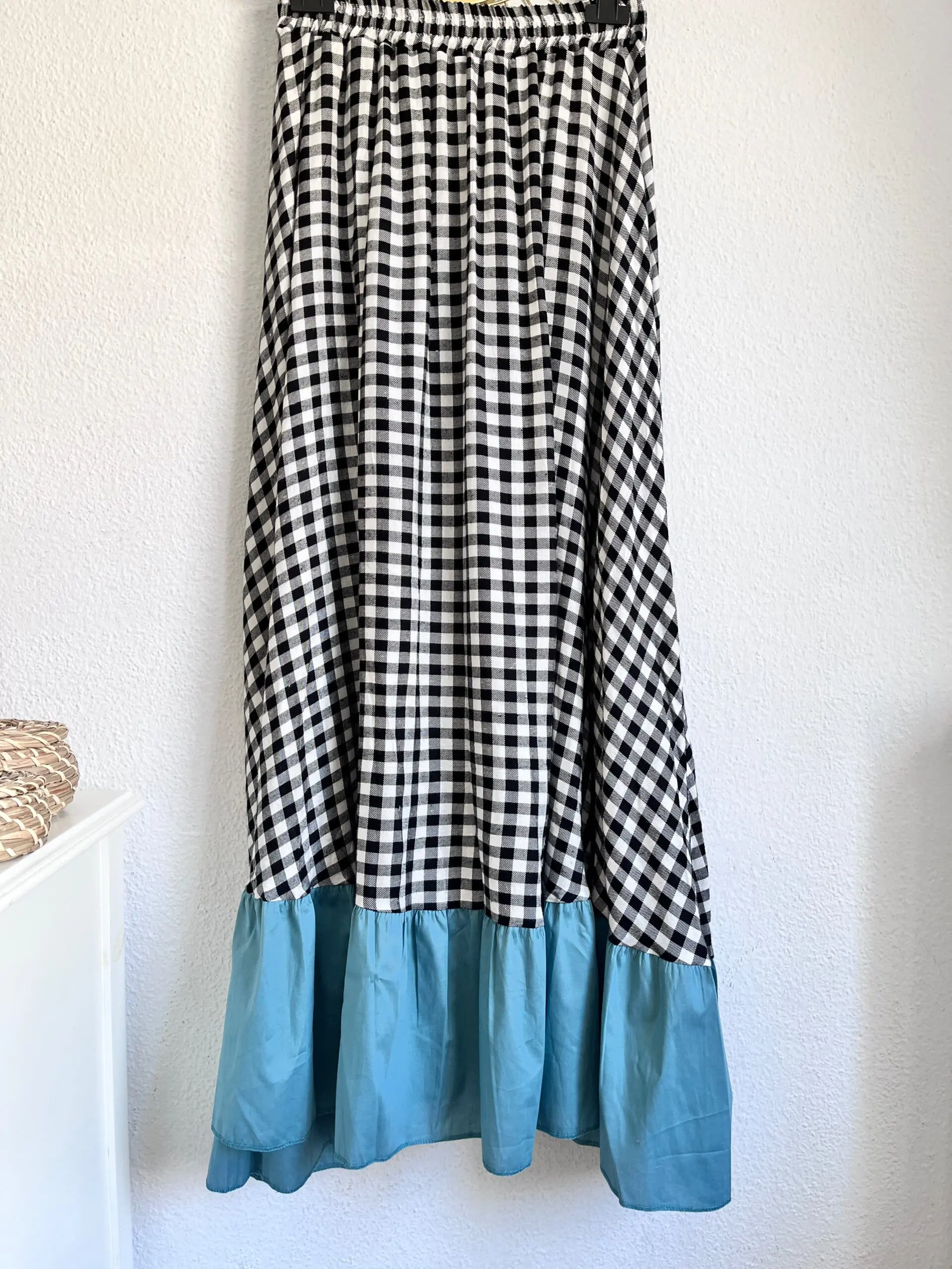 Falda vichy verde agua - Imagen 2