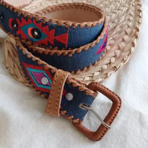 Cinturón azteca azul plomo