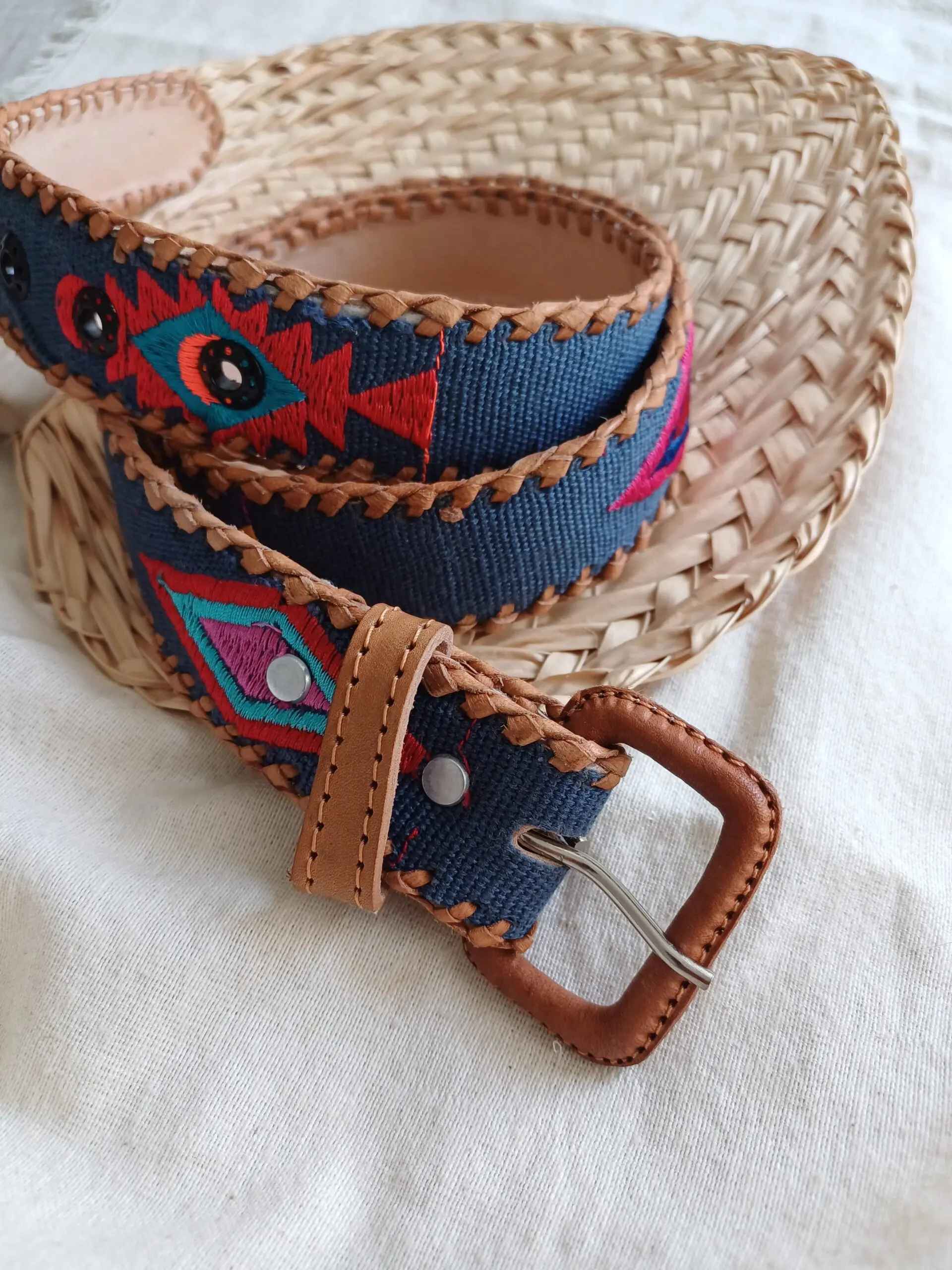 Cinturón azteca azul plomo