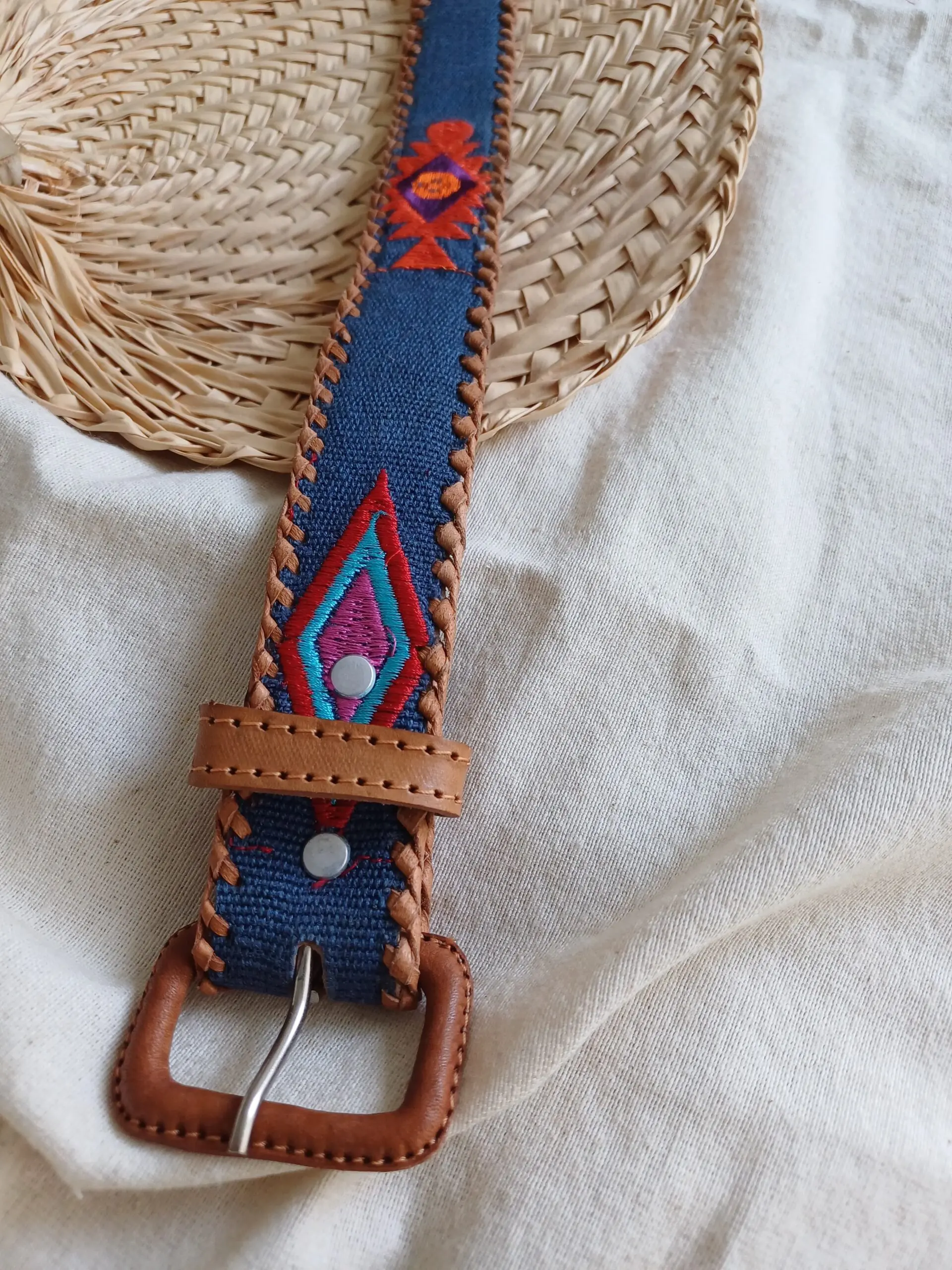 Cinturón azteca azul plomo - Imagen 2