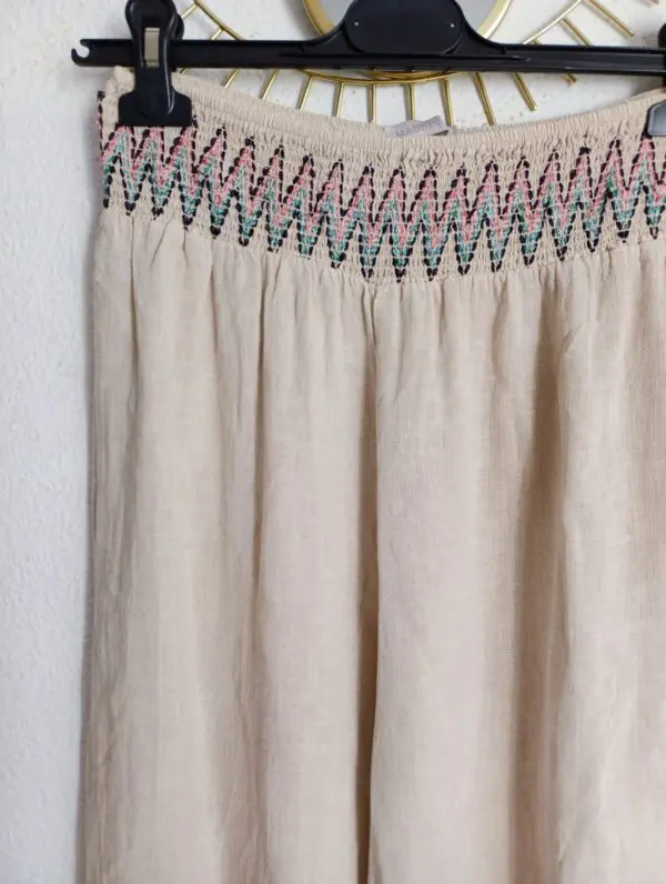 Pantalón zigzag beige - Imagen 2