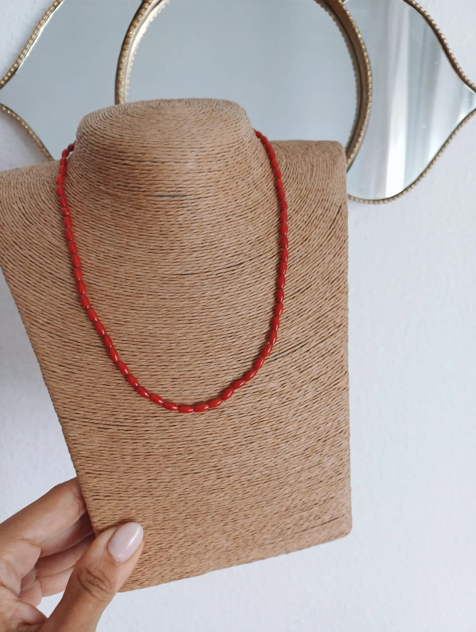 Collar corales fine rojo