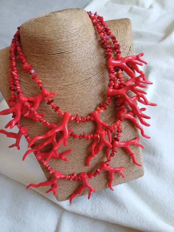 Collar maxi corales rojo