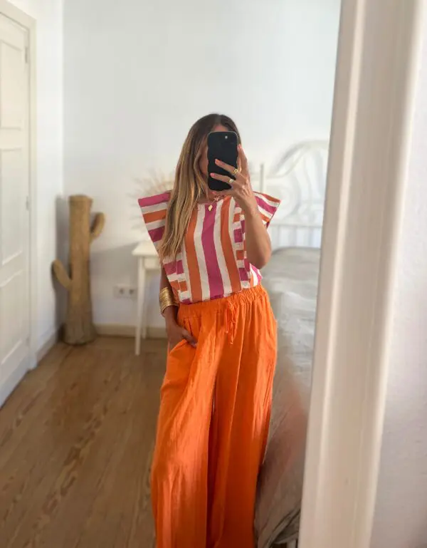Pantalón Palazzo naranja - Imagen 3