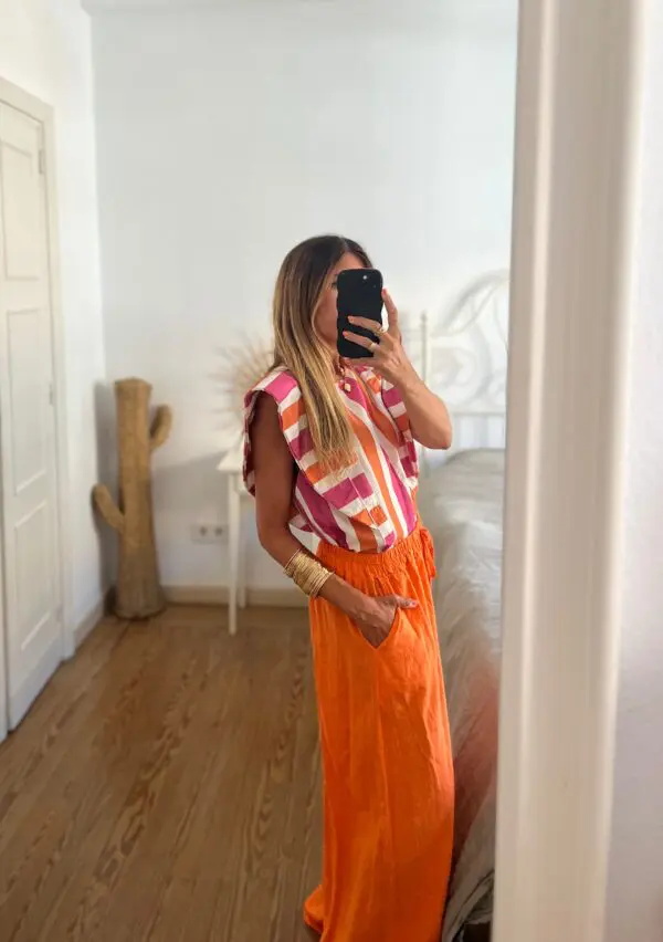 Pantalón Palazzo naranja - Imagen 2