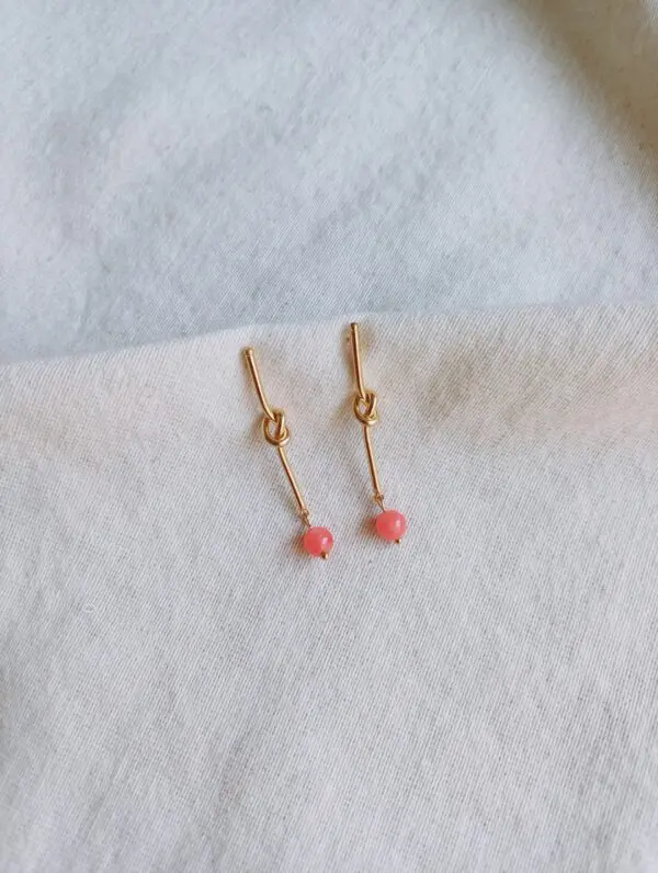 Pendientes nudo pink