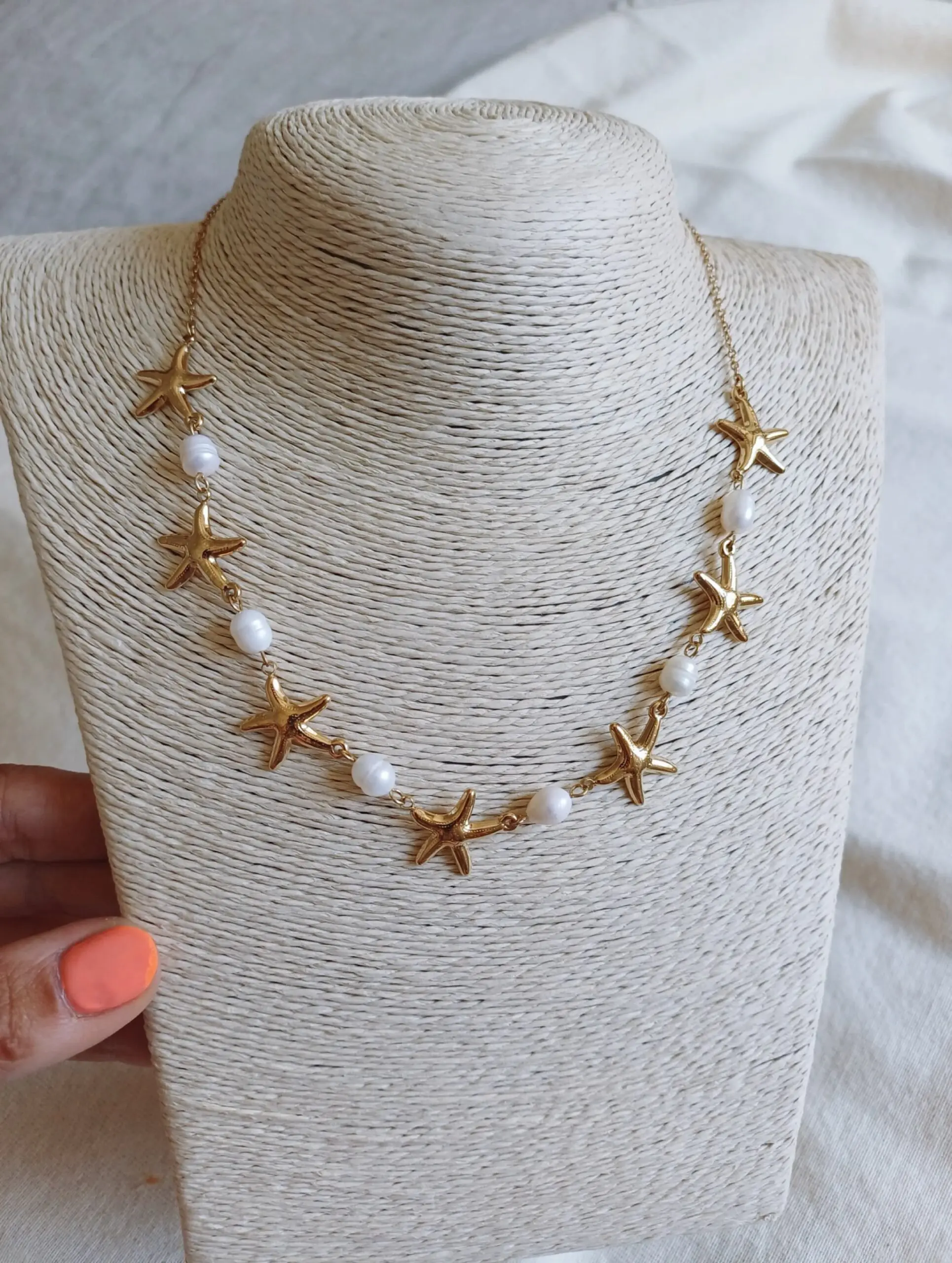 Collar estrella mar y perla