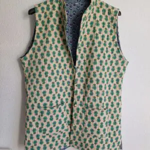 Chaleco flores reversible