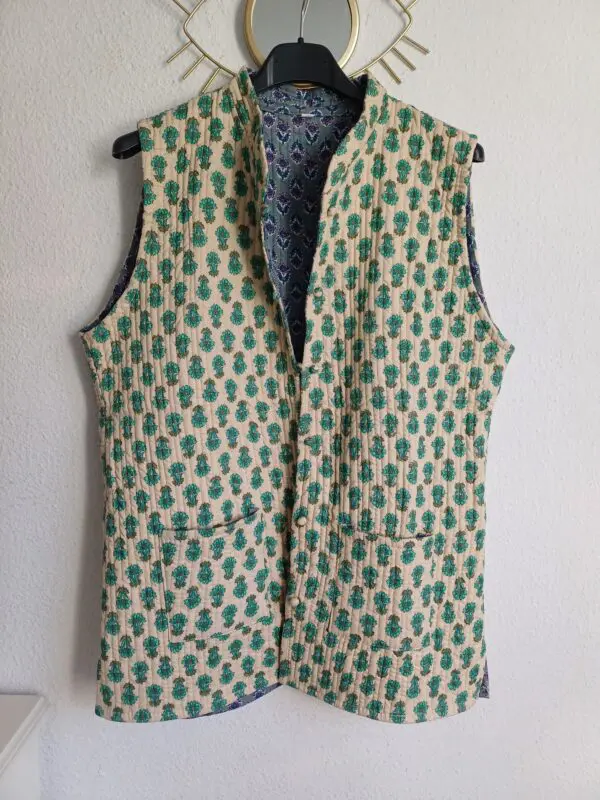 Chaleco flores reversible