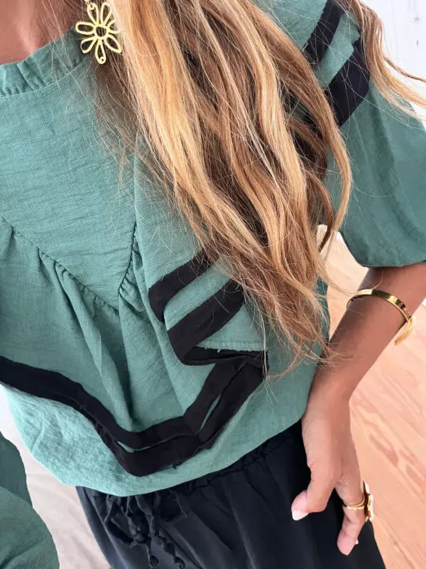 Blusa volante verde - Imagen 5