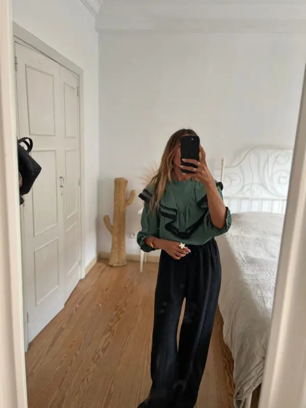 Blusa volante verde - Imagen 4