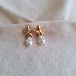 Pendientes estrella mar Perla