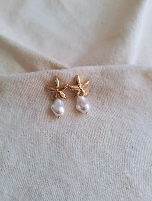 Pendientes estrella mar Perla