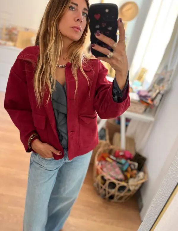 Chaqueta Antelina burgundy