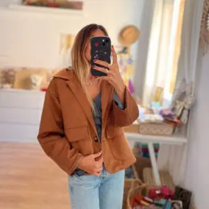 Chaqueta antelina camel