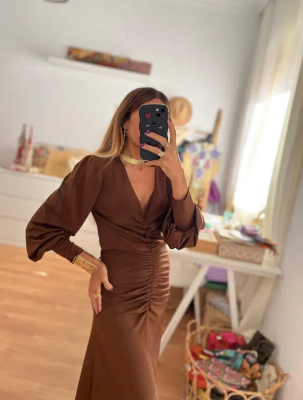 Vestido Milán marrón - Imagen 2