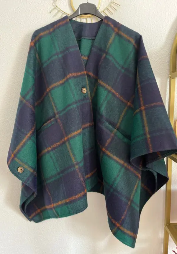 Poncho vichy marino - Imagen 3