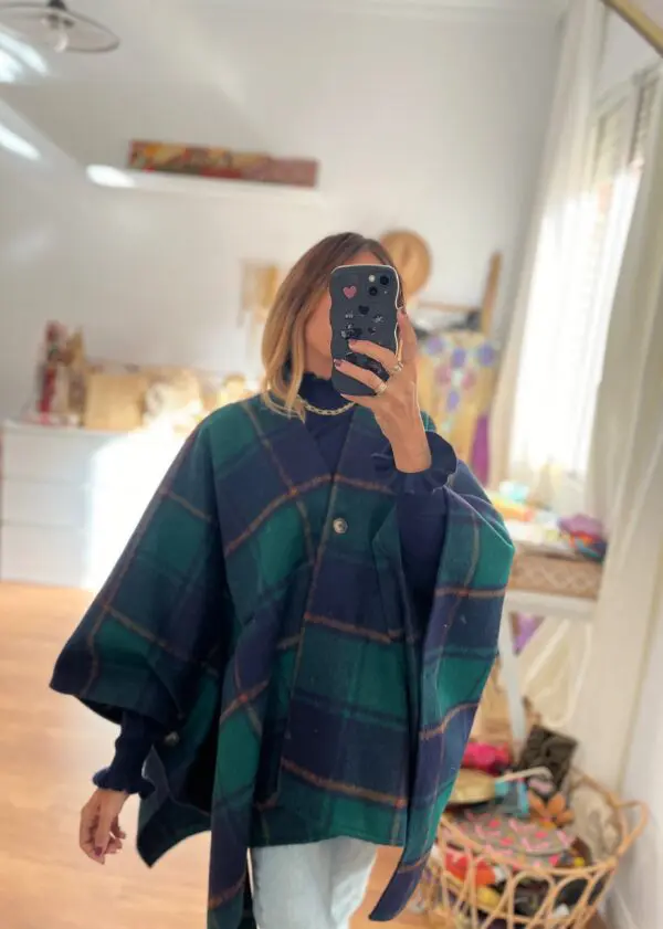 Poncho vichy marino - Imagen 2