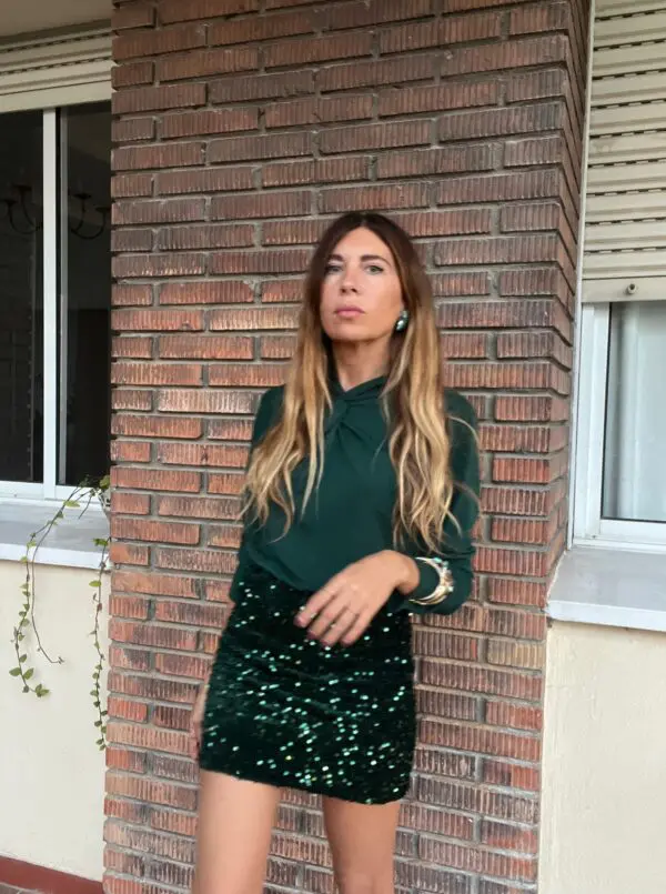 Blusa nudo verde - Imagen 2