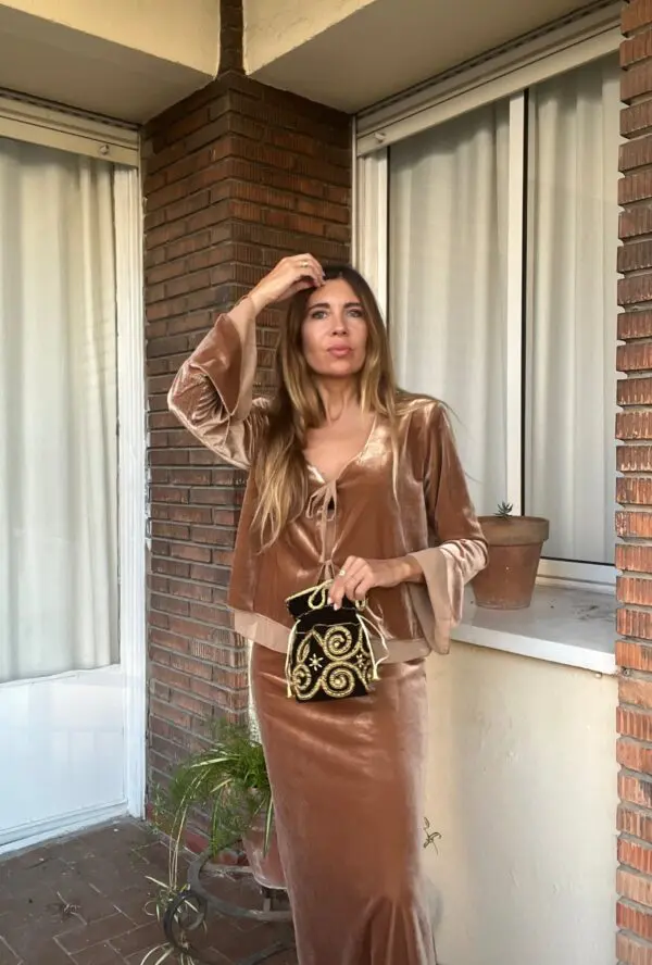 Falda Golden terciopelo - Imagen 2