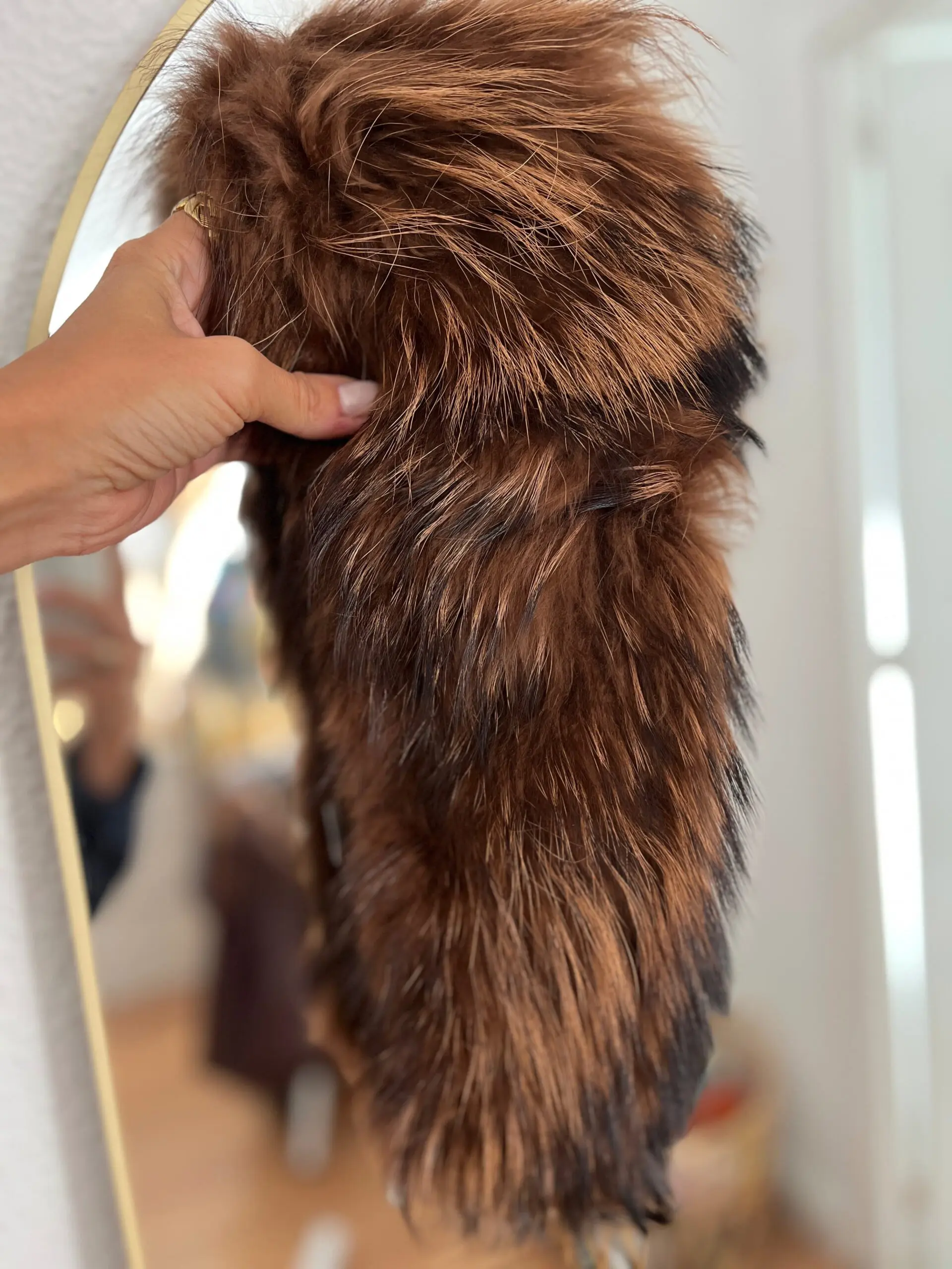 Cuello pelo natural marrón - Imagen 2