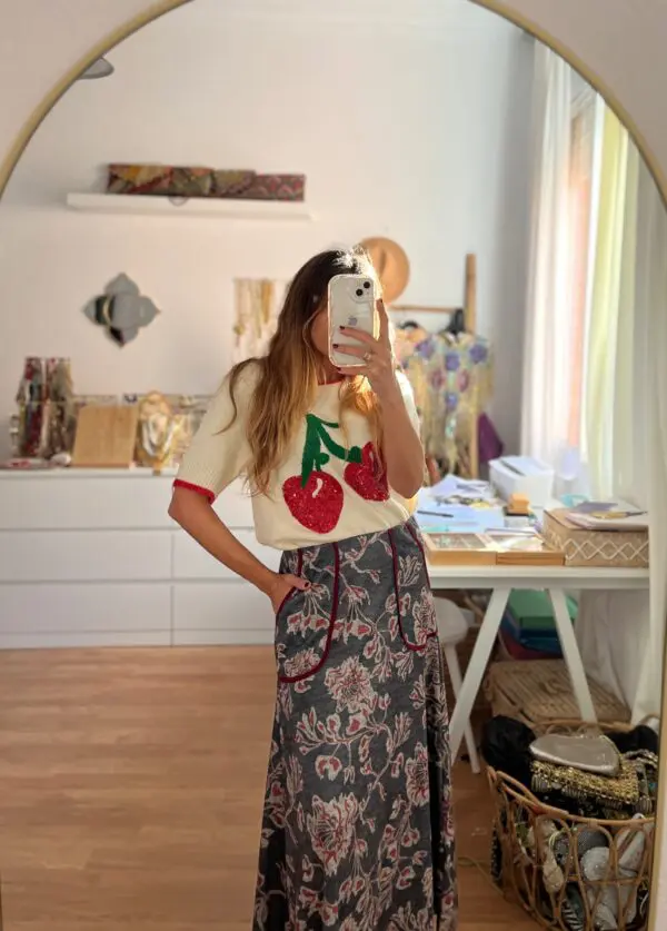 Falda burgundy