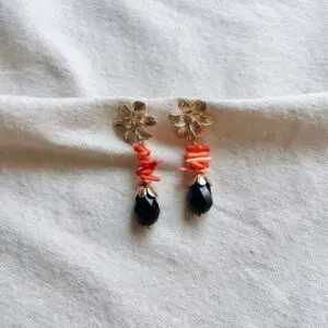 Pendientes flor coral