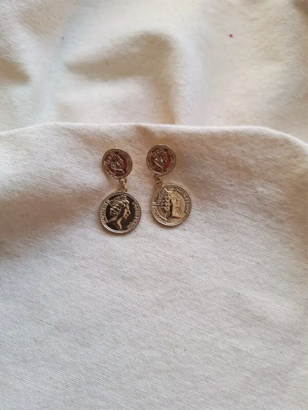 Pendientes moneda doble