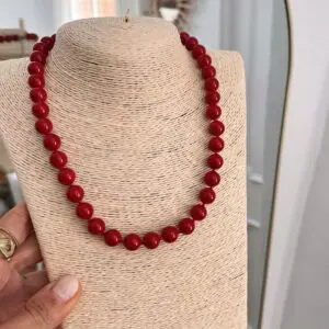 Collar bolas rojo maxi