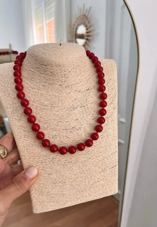 Collar bolas rojo maxi
