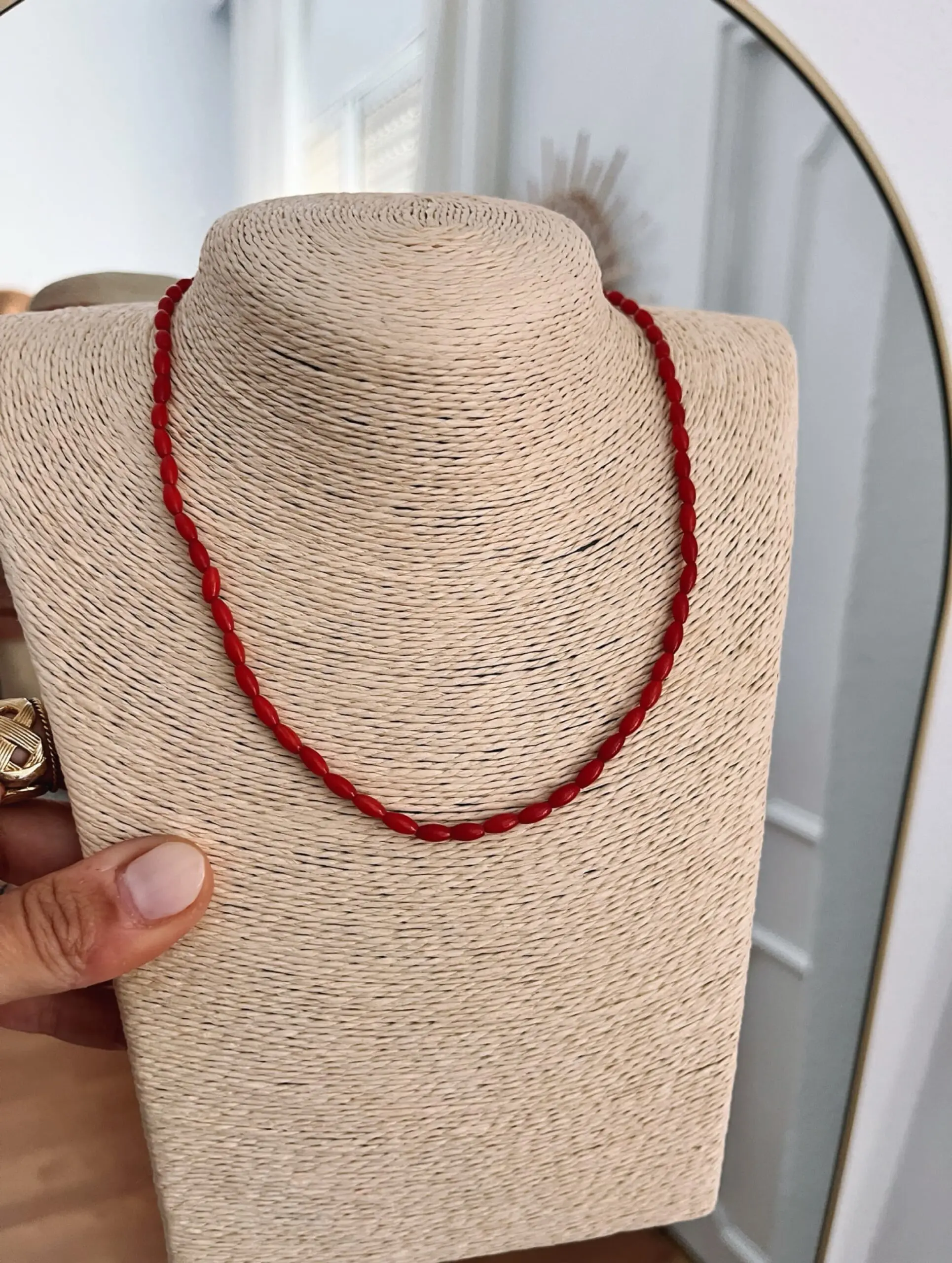 Collar corales fine red