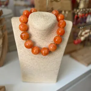 Collar perlas nácar naranja