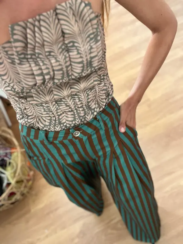 Pantalón rayas green - Imagen 2