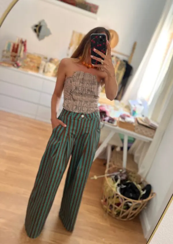 Pantalón rayas green