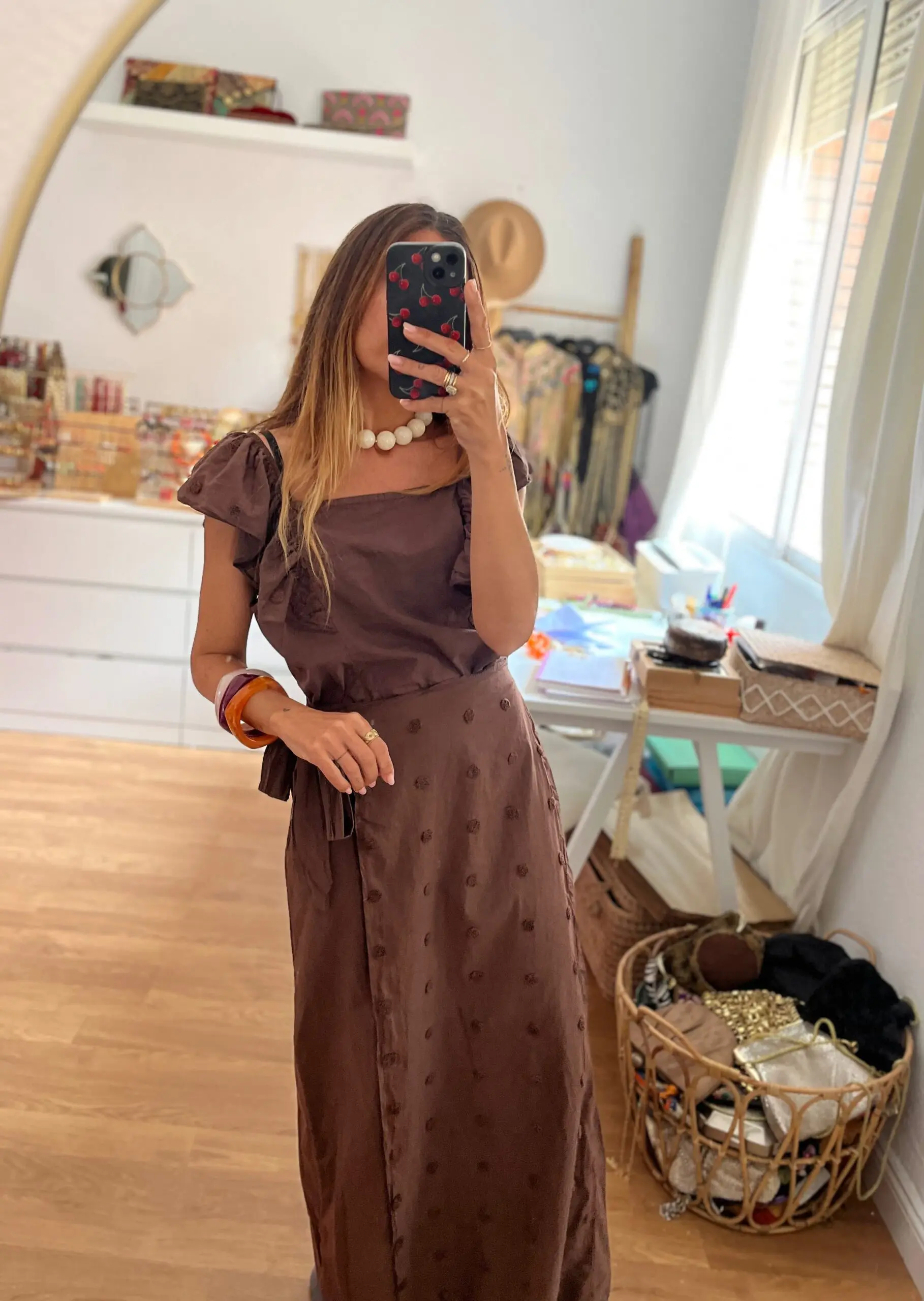 Conjunto plumeti marrón