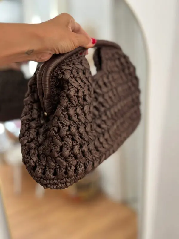 Bolso rafia marrón - Imagen 2