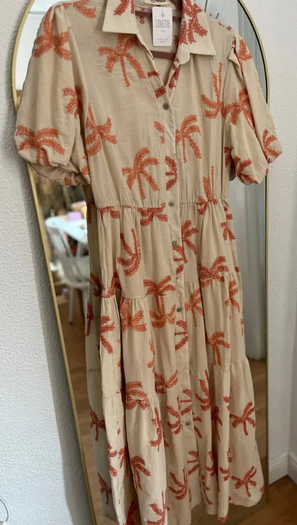 Vestido Palms coral