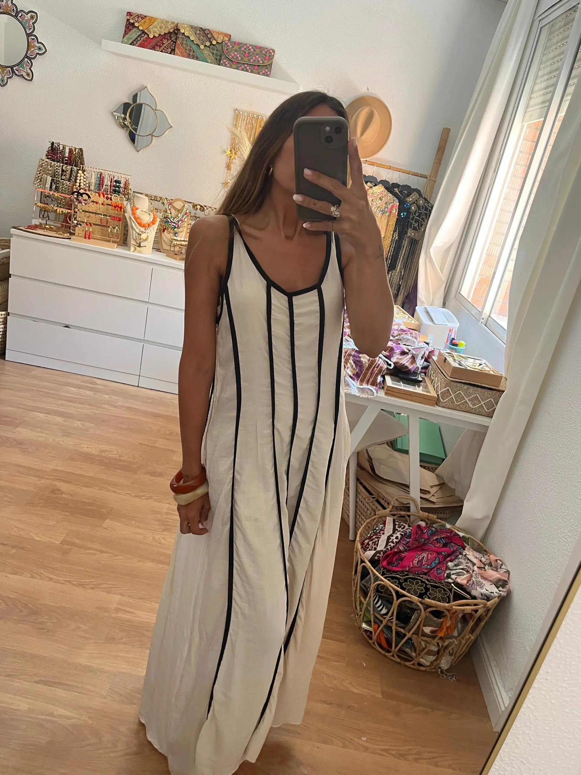 Vestido velha beige - Imagen 2