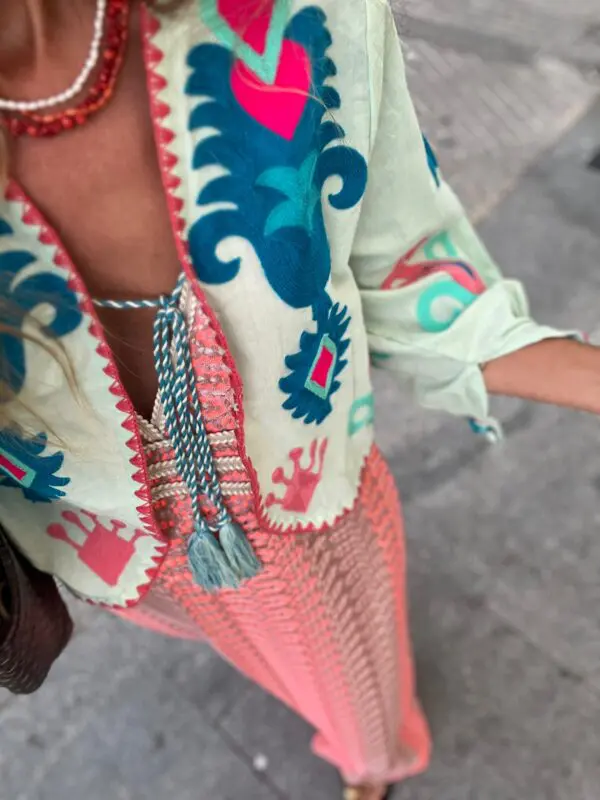 Blusa mykonos verde agua