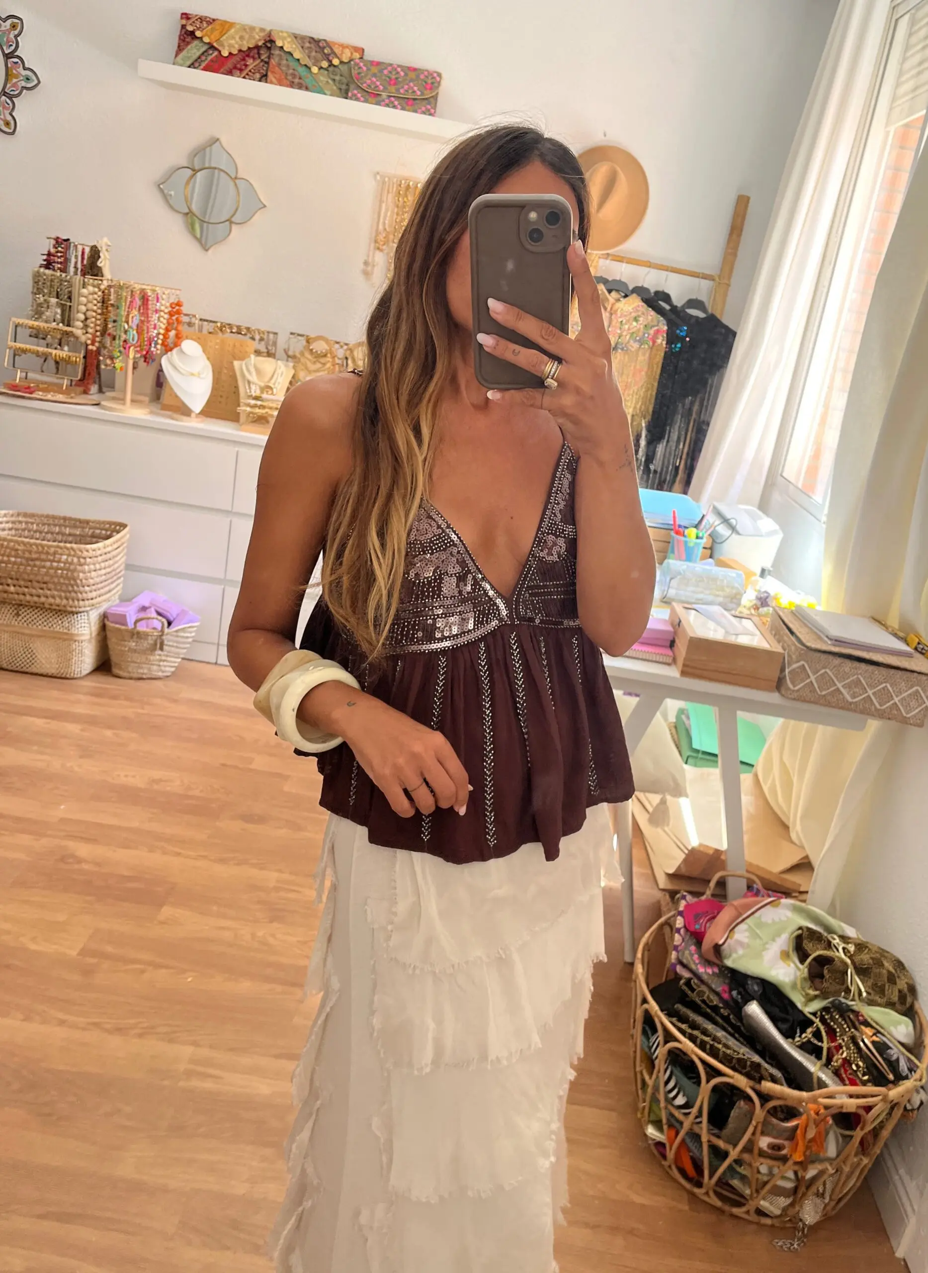 Top Cingara marrón - Imagen 2