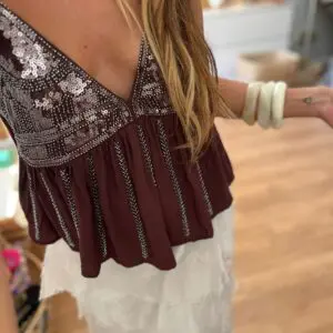 Top Cingara marrón