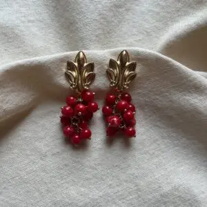 Pendientes racimo rojo