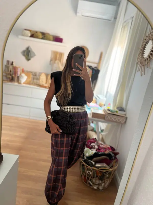 Pantalón bombacho vichy
