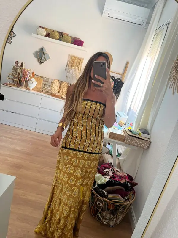 Vestido indie moustard