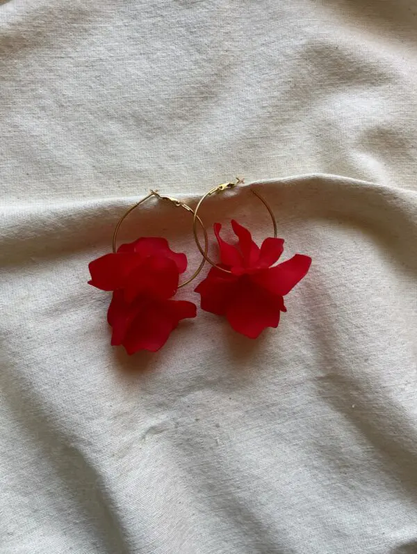 Pendientes aro amapola