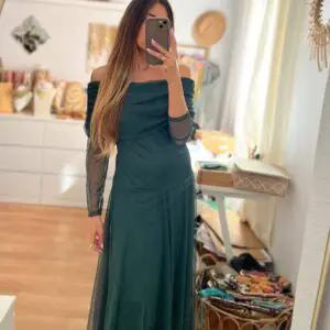 Vestido bardot verde