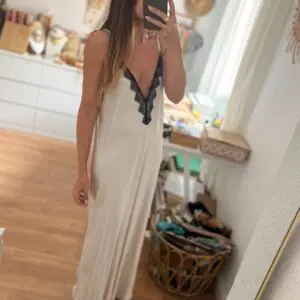 Vestido lencero hueso