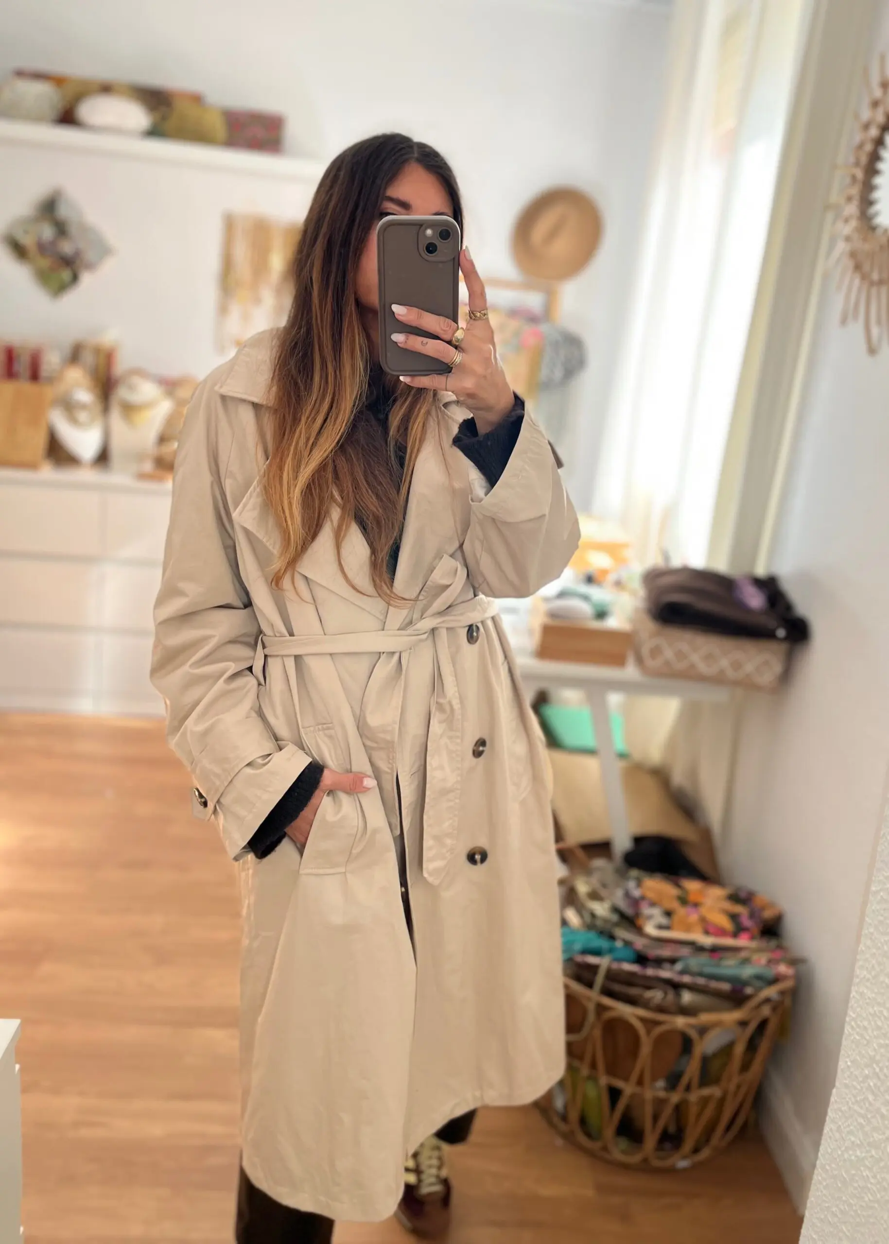 Gabardina London beige